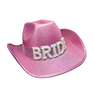 Pink Bride To Be Cowboy Hat - Hens Night Costume Hat