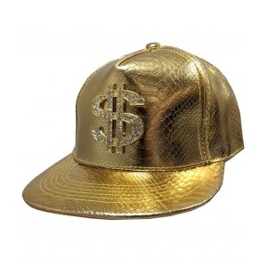Hip Hop Hat Gold Dollar Cap - 80s Costume Hat