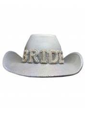 Silver Bride To Be Cowboy Hat - Hens Night Costume Hat