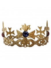 Gold Kings Crown with Gems - Kings Crown Queens Crown