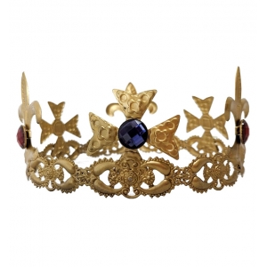 Gold Kings Crown with Gems - Kings Crown Queens Crown