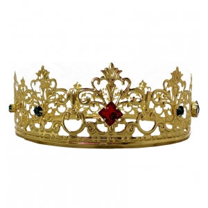 Gold Queens Crown with Gems - Kings Crown Queens Crown