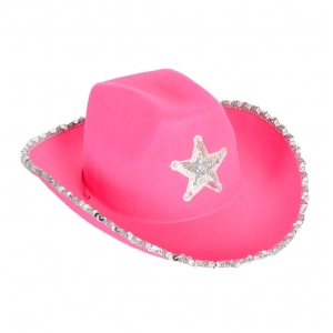 Hot Pink Cowboy Hat - Cowboy Costume Hat