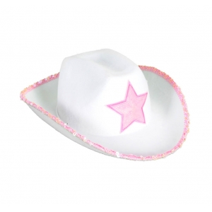 Light Pink Cowboy Hat With Star - Cowboy Costume Hat