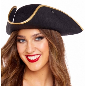 Deluxe Black Buccaneer Hat - Hats