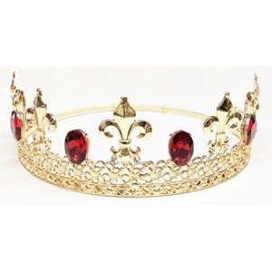 Gold Kings Crown with Gems - Kings Crown Queens Crown