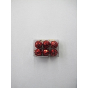 6 Pieces Mini Mirror Balls Red