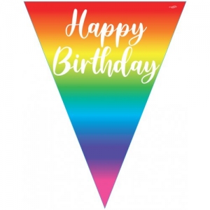 Happy Birthday Rainbow Bunting Flag - Birthday Party Decorations