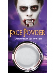 White Pressed Powder Compact - Halloween Makeup