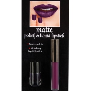 Matte Lipstick and Nail Polish Burgundy