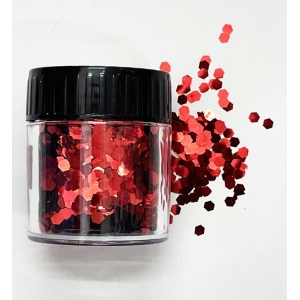 Hexagonal Glitter Loose Red Glitter - Face Paint and Body Glitter	