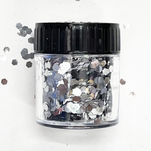 Hexagonal Glitter Loose Silver Glitter - Face Paint and Body Glitter	