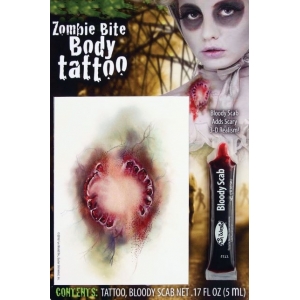 ZOMBIE Bite Body Temporary Tattoo - Halloween Makeup	