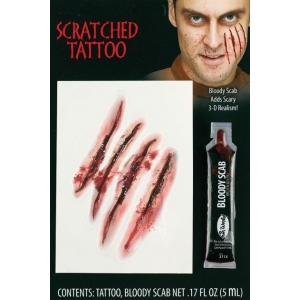 Scratched Temporary Tattoo - Halloween Makeup	