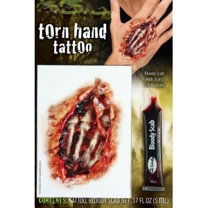 Torn Hand Temporary Tattoo - Halloween Makeup	