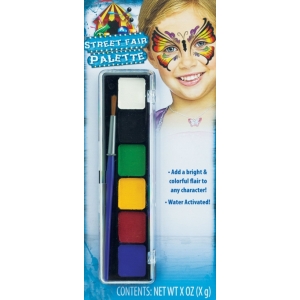 Water Activated Face Paint Palette Street Fair- Halloween Makeup	