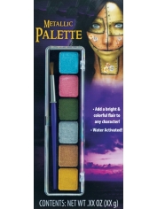 Water Activated Metallic Face Paint Palette - Halloween Makeup