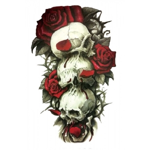 Skulls and Roses Temporary Tattoo - Temporary Tattoos