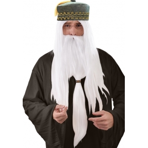 Long White Beard with Wig - Long Beard and Moustache