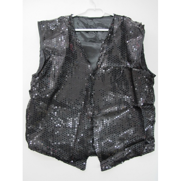 Black Sequin Vest - Mens Costumes