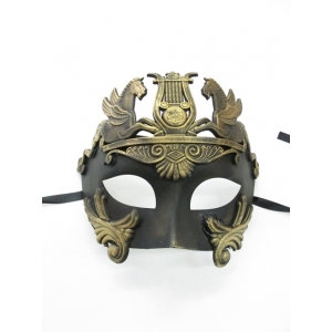 CAVALLI Centurion Black Gold Face Mask - Masquerade Masks