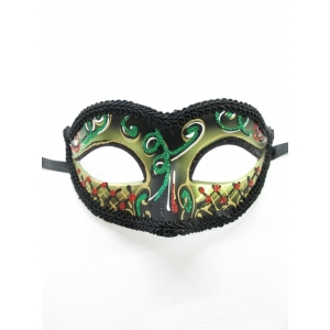 Red Green with Glitter Face Mask Eye Mask - Masquerade Masks