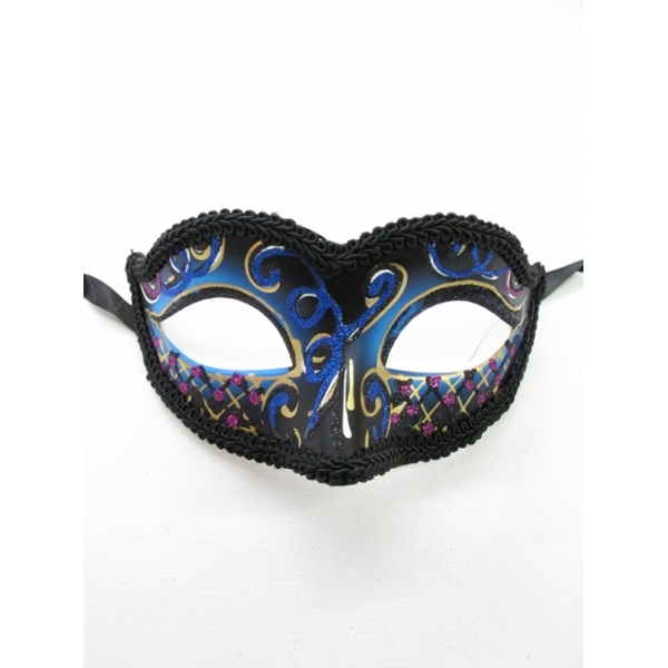 Blue Black with Glitter - Masquerade Masks