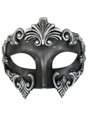 LORENZO Silver Black Eye Mask Face Mask - Masquerade Masks	