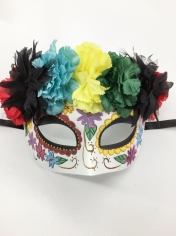 Day Of The Dead Half Flower Top - Halloween Mask