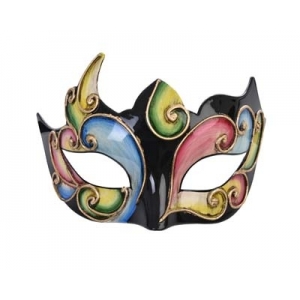 Alzena Black Multi-Color Eye Mask Face Mask - Masquerade Mask