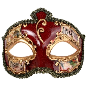 Gold Red Eye Mask Face Mask - Masquerade Masks