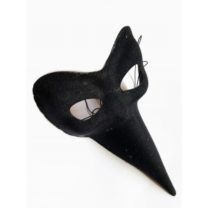 Italian Ballo Mask Black Venetian Mask - Masquerade Mask