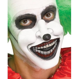 Creepy Clown Mask 1/2 Mask with Black Lips - Halloween Masks