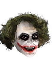 THE JOKER Mask 3/4 MASK WITH HAIR - Adult Halloween Mask