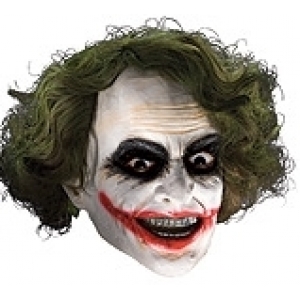 THE JOKER Mask 3/4 MASK WITH HAIR - Adult Halloween Mask