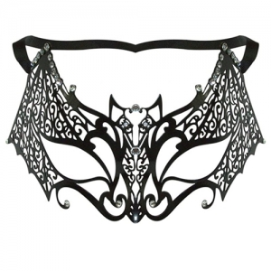 Metal Eye Mask Black Bat Mask - Masquerade Mask