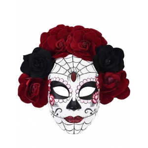 Rosa Day of the Dead Mask Masquerade Mask - Halloween Masks