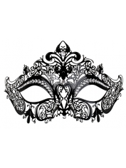 Provence Metal Eye Mask with Clear Jewels Face Mask - Masquerade Masks