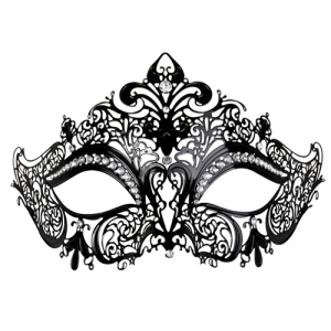 Provence Metal Eye Mask with Clear Jewels Face Mask - Masquerade Masks