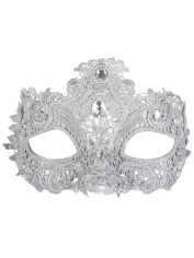 Silver Lace Eye Mask Face Mask - Masquerade Masks