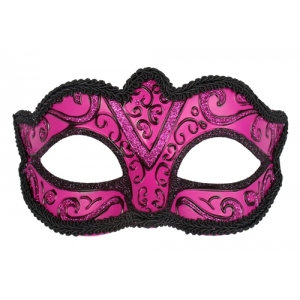 Hot Pink Eye Mask Face Mask - Hot Pink Masquerade Mask
