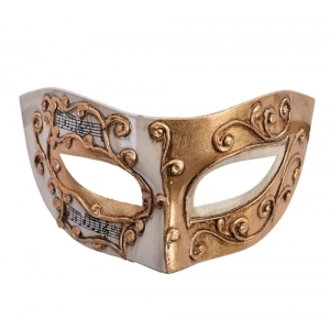 Camila Cream Gold Eye Mask Face Mask - Masquerade Masks