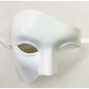 White Half Face Mask Eye Mask - Masquerade Masks