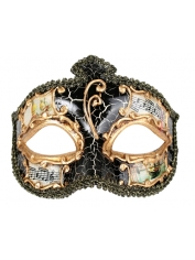 Gold Black Cream Eye Mask Face Mask - Masquerade Masks
