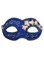 Blue Velvet Eye Mask Face Mask - Masquerade Masks