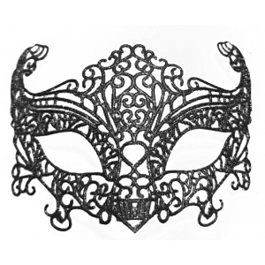 Black Glitter Face Mask Eye Mask - Masquerade Masks