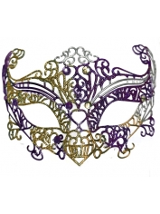 Gold Purple Glitter Face Mask Eye Mask - Masquerade Masks
