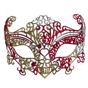 Gold Pink Glitter Face Mask Eye Mask - Masquerade Masks
