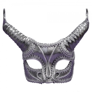 Minotaur Mask Silver Eye Mask Face Mask - Masquerade Masks