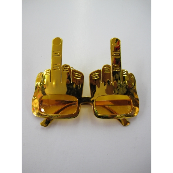 gold middle finger glasses